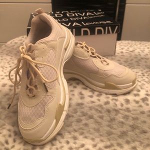 Trendy white sneakers